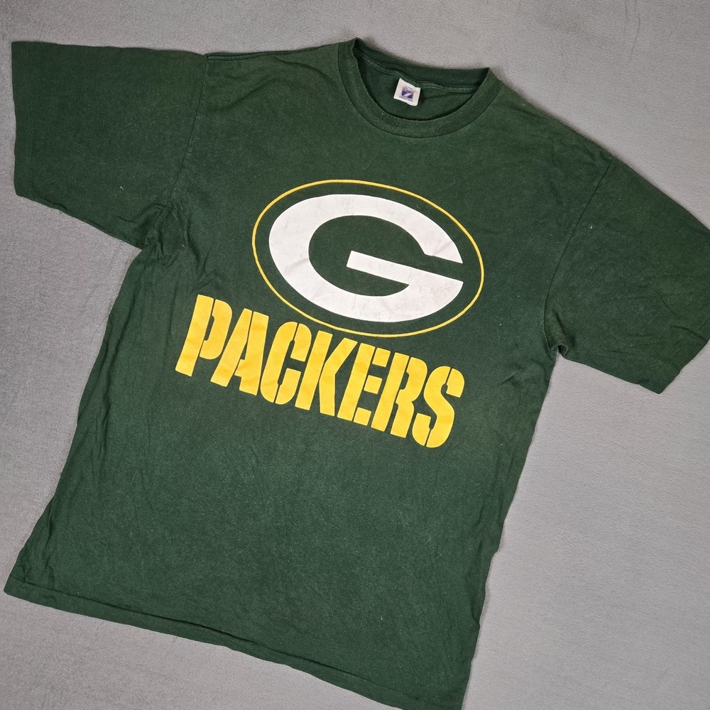 Vintage 90s Green Bay Packers T-Shirt Mens XL Tall  NFL Football USA Logo‎ 7